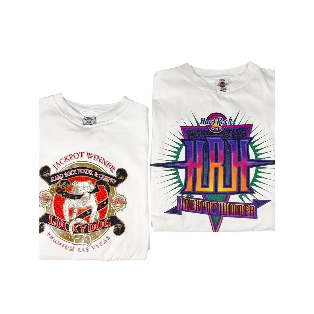 Lot Of 2 Vintage Hard Rock Hotel Casino Las Vegas Shirts Size XL